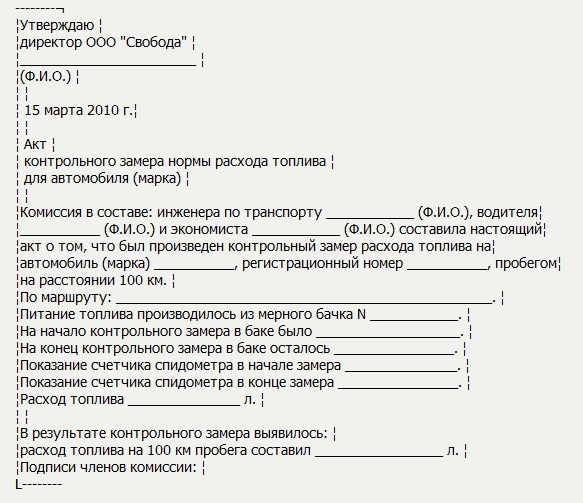 Протокол контрольных работ образец